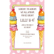 Ice Cream Invitations, Rainbow Sherbet, Bella Ink